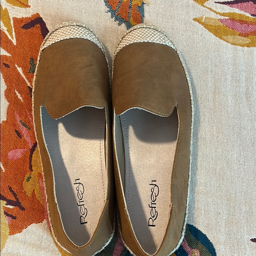 Refresh Tan Espadrille Slip-On Shoes